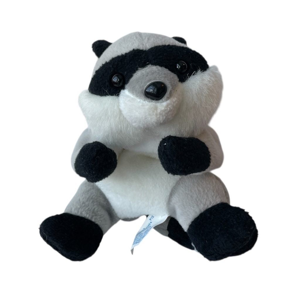 CAP Raccoon Stuffed Animal Great American Fun Corp #32549 Plush 8.5” Clean Vtg